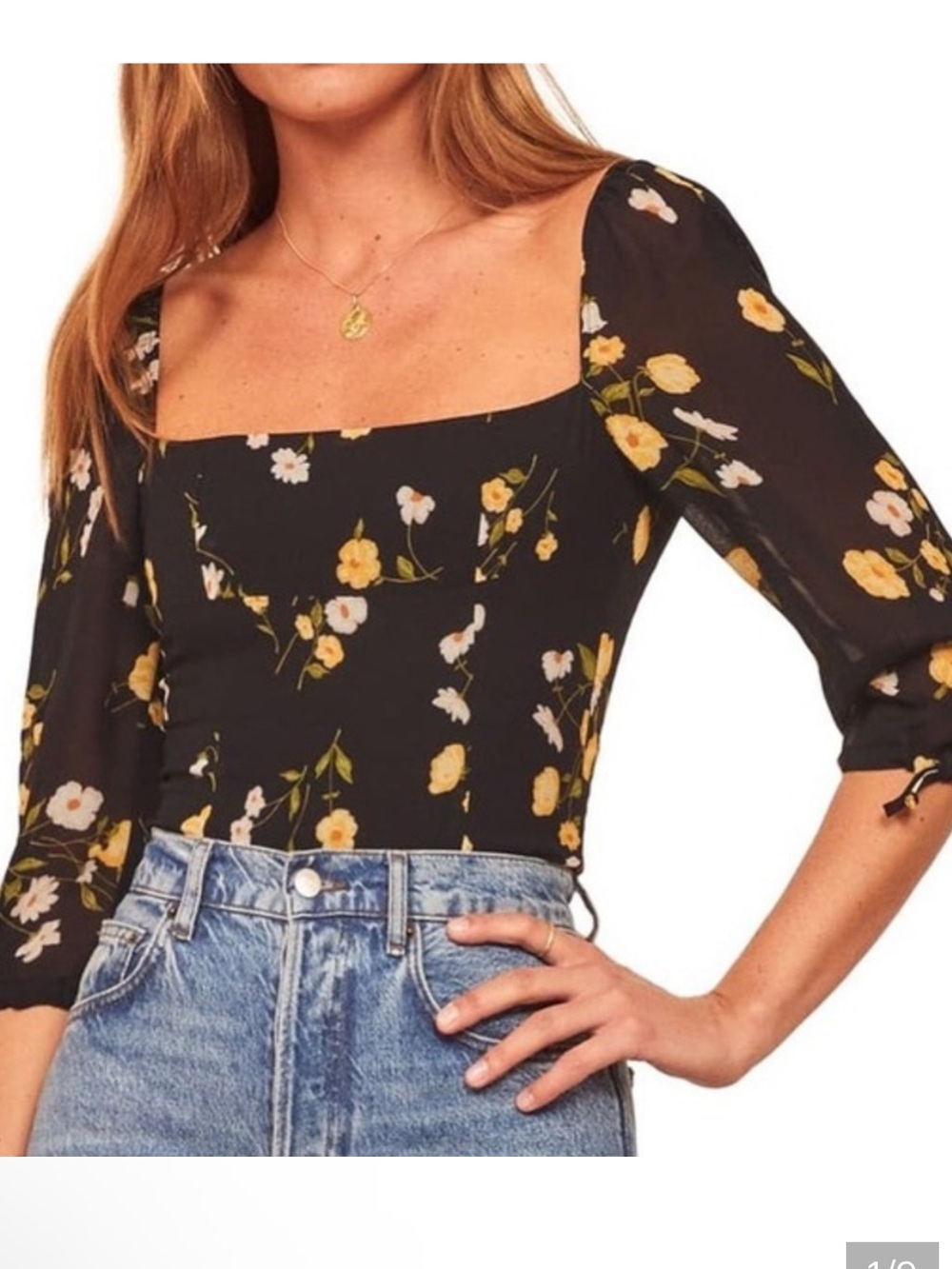 Reformation Piazza Floral Print Blouse